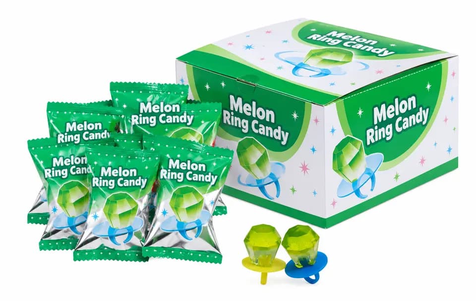 Retouched catalogue illustration of melon-flavored ring candy