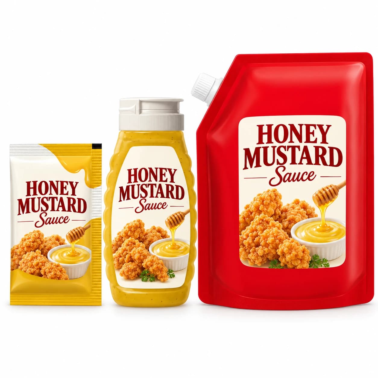 Honey Mustard Sauce — packaging illustration