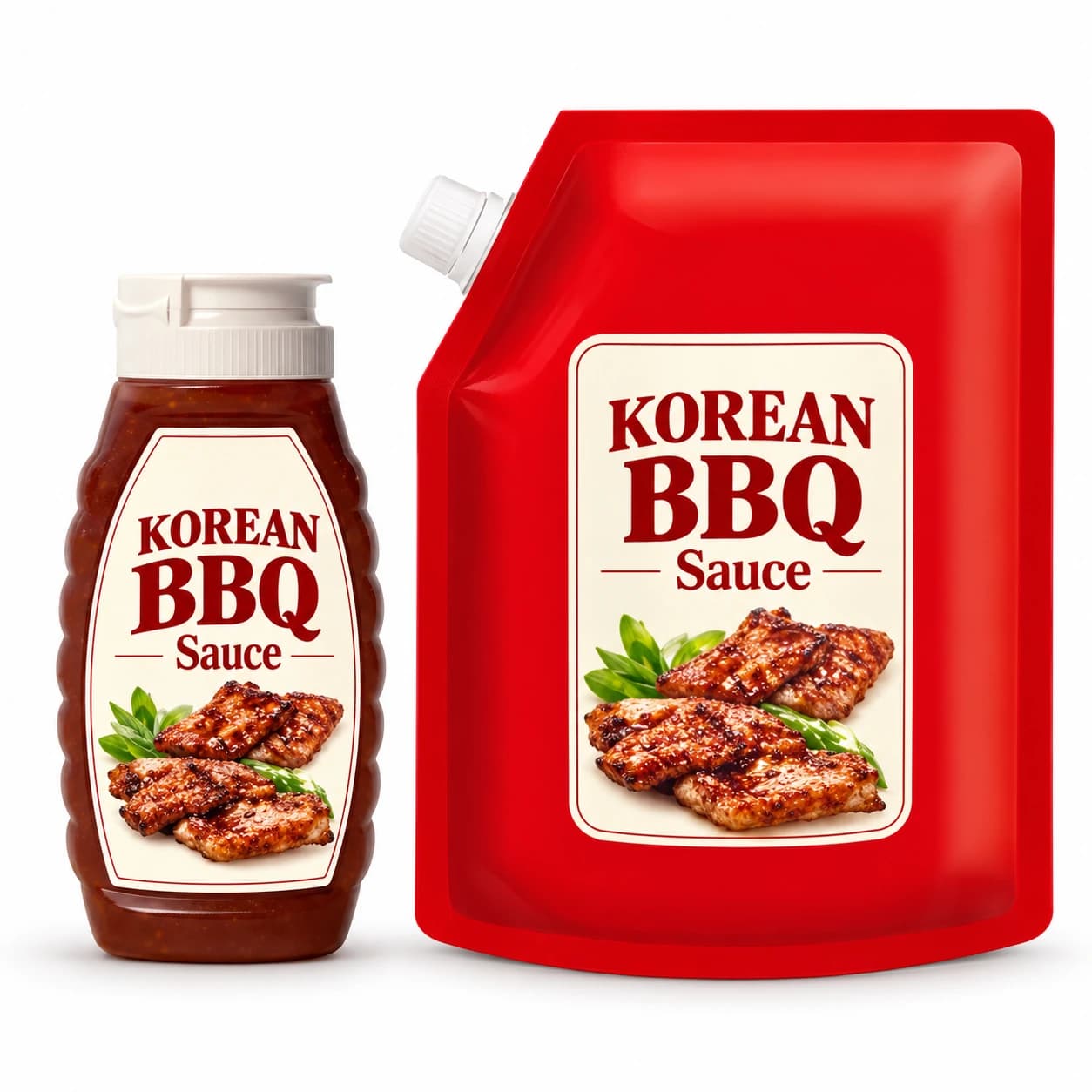 Korean BBQ Sauce — packaging illustration