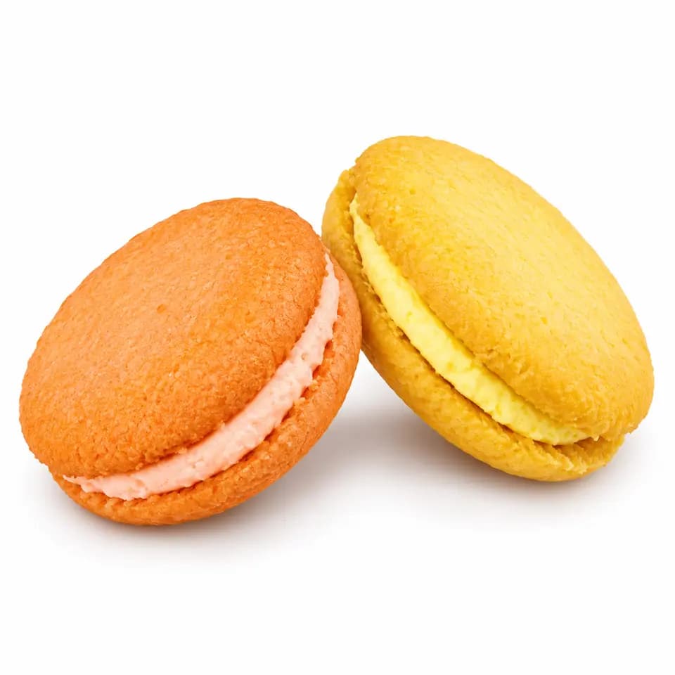 Macaron-style sandwich biscuits — retouched catalogue illustration