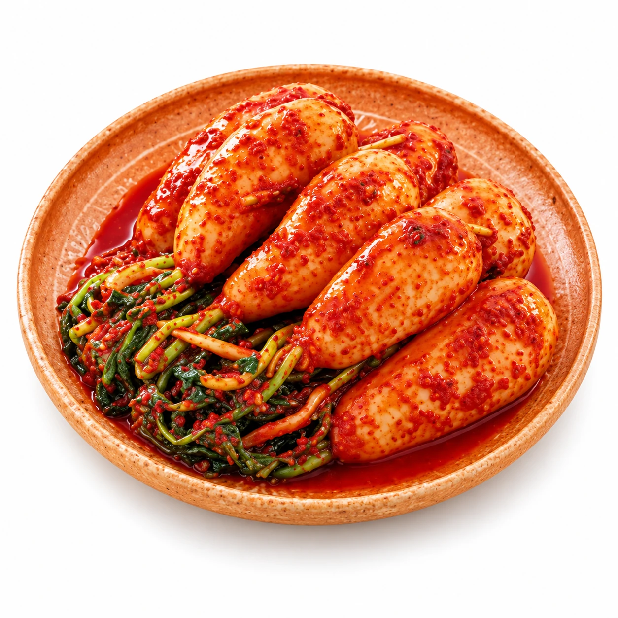 Chonggak whole-radish kimchi — edited serving illustration
