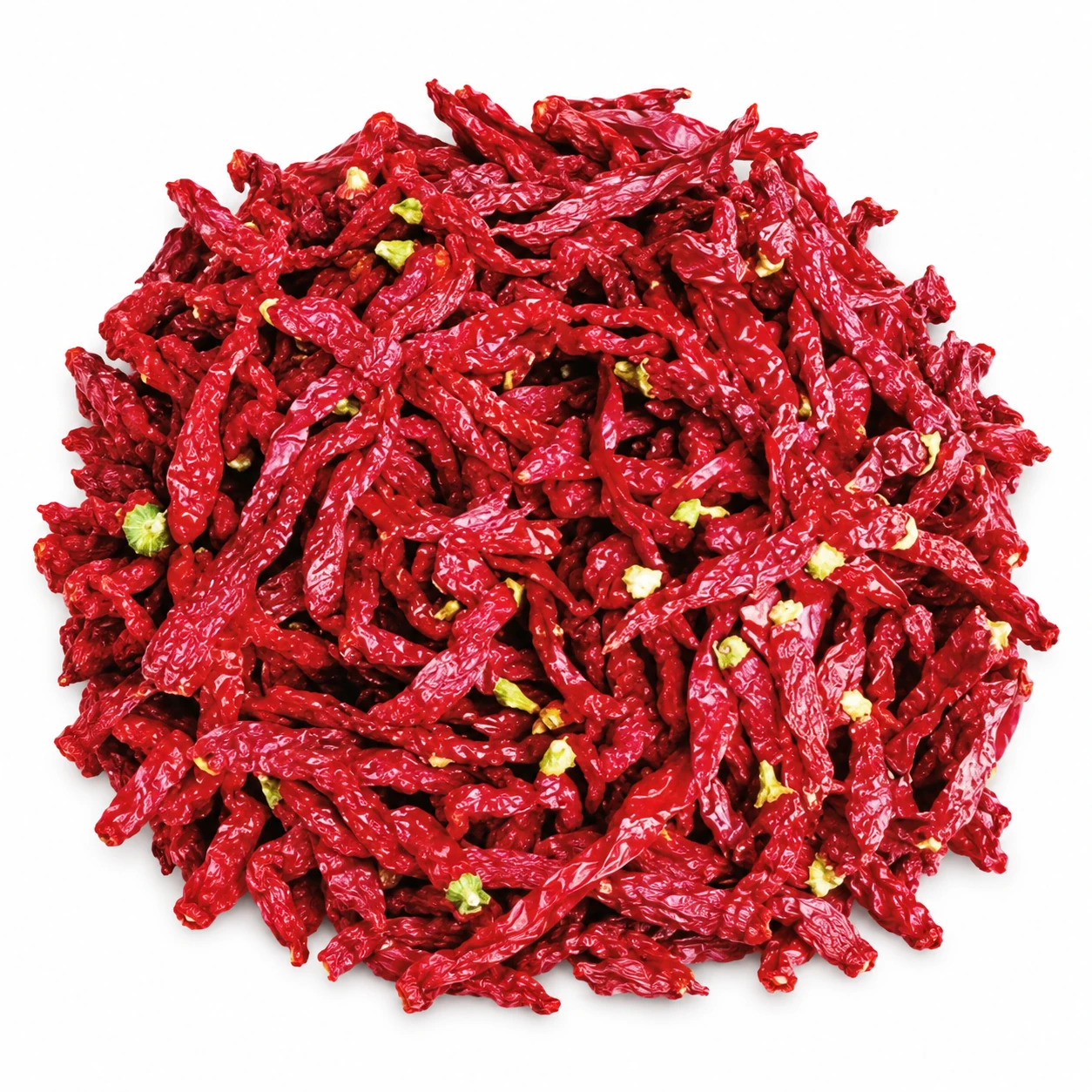 Whole dried Xian chili with calyx remnants — edited catalogue image