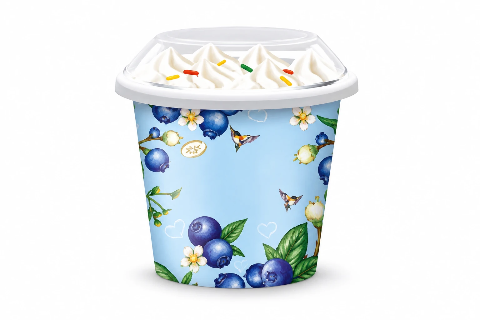 Blueberry frozen dessert cup — unbranded product reference