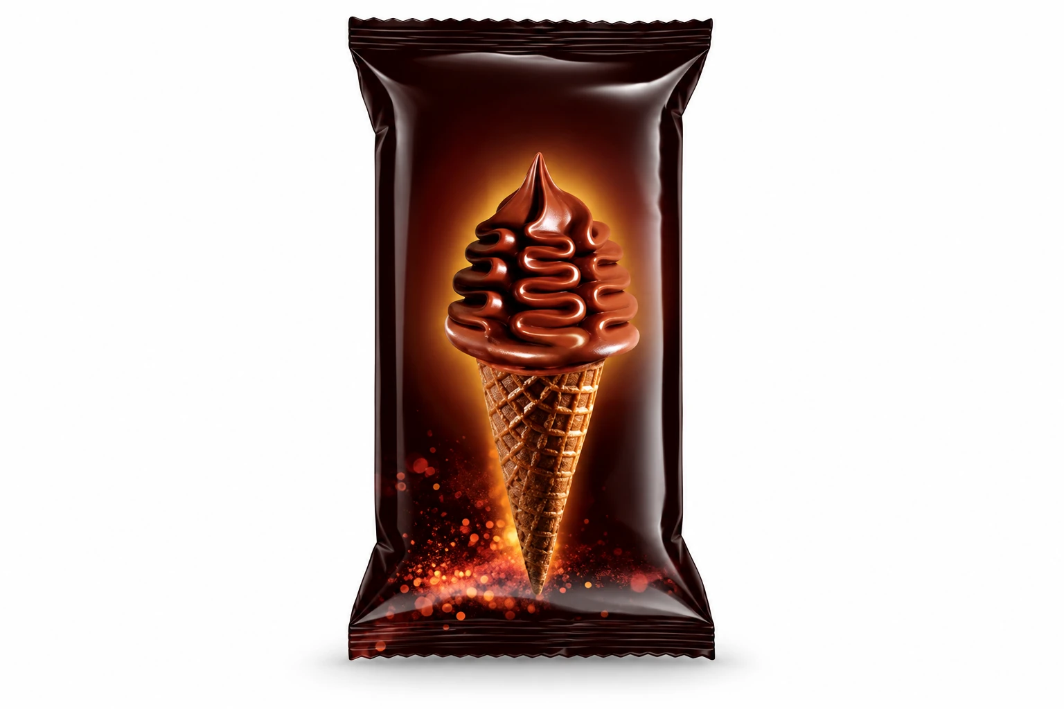 Coated frozen dessert cone — unbranded product reference