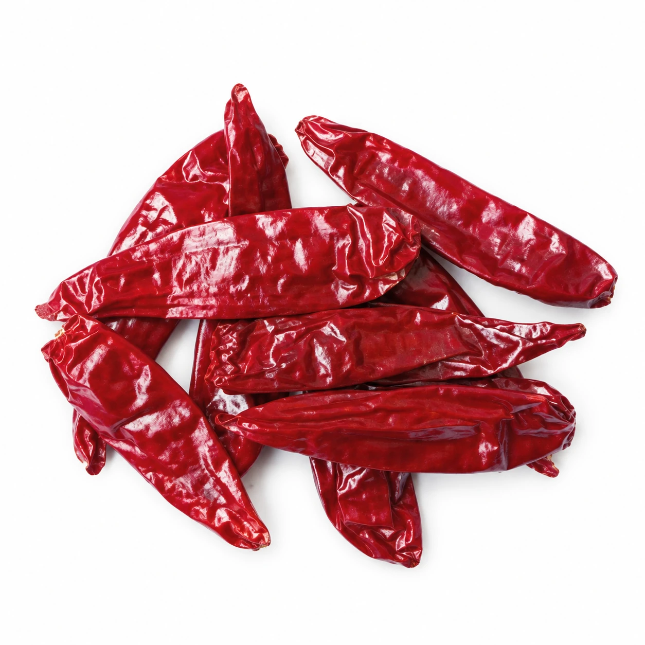 Whole dried Jinta chili without prominent stems — edited catalogue image