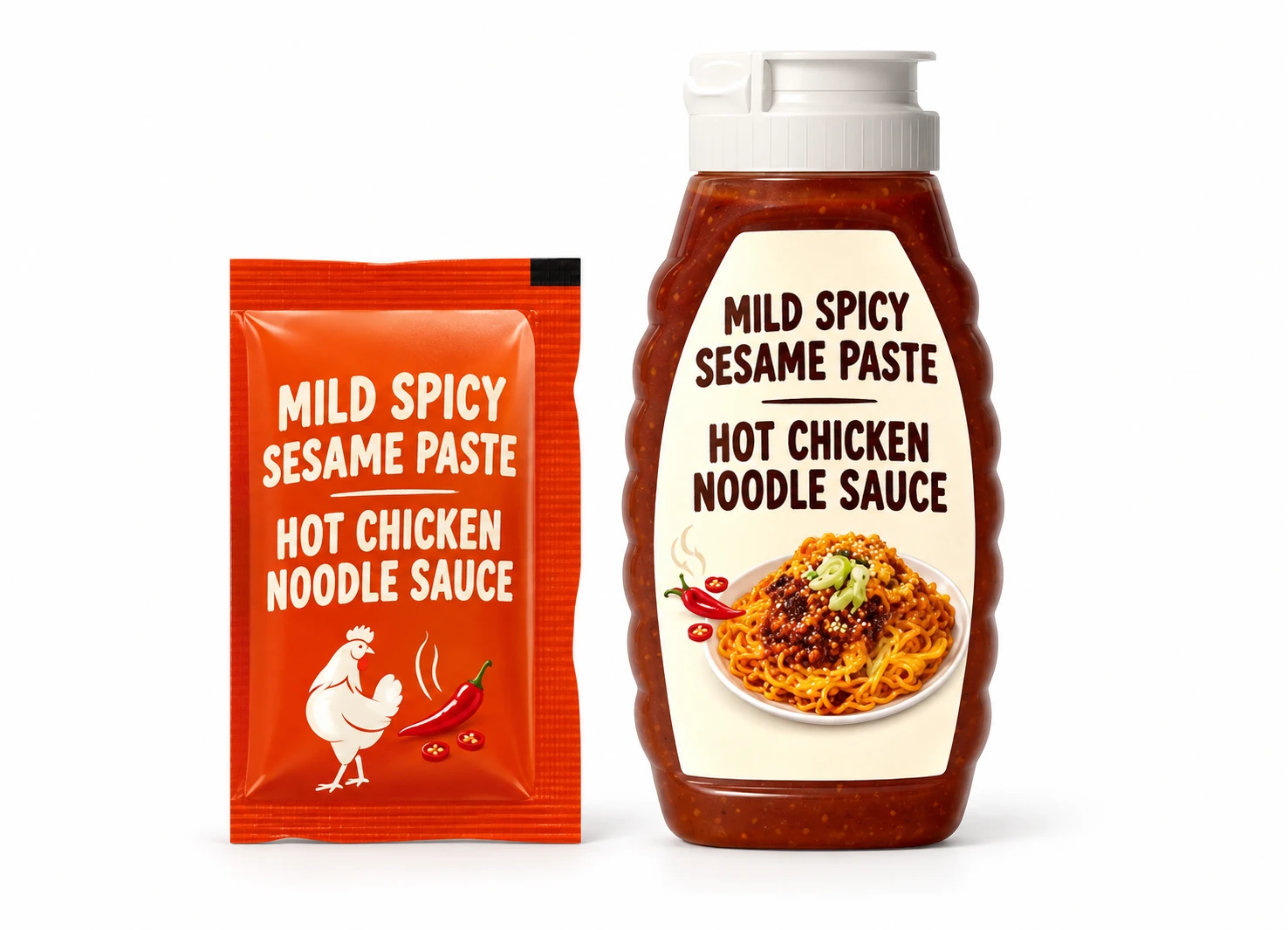 Mild Spicy Sesame Paste Hot Chicken Noodle Sauce — presentation reference
