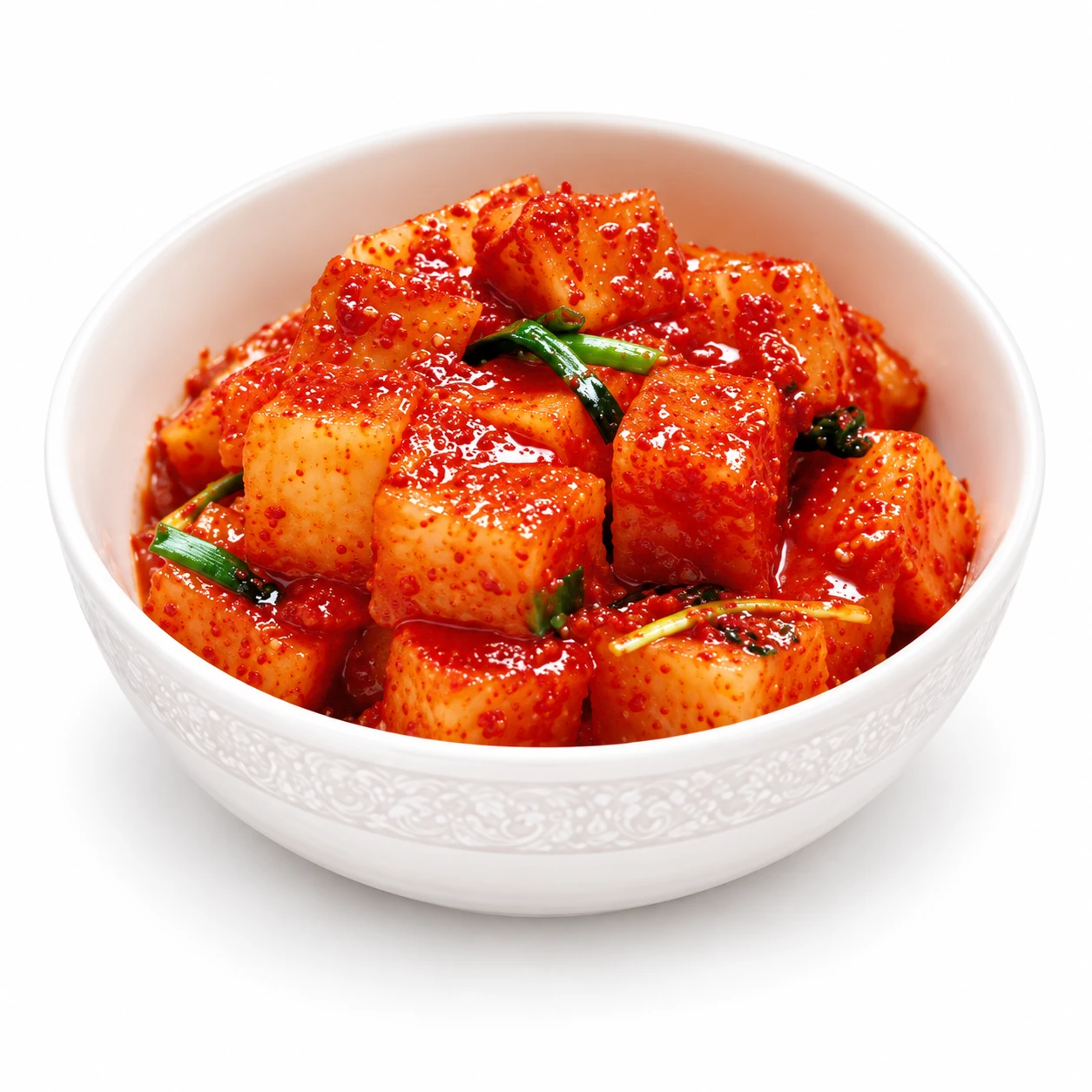 Cubed radish kimchi — serving illustration