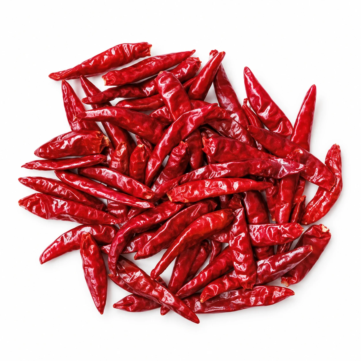 Whole dried stemless Tanying chili — edited catalogue image